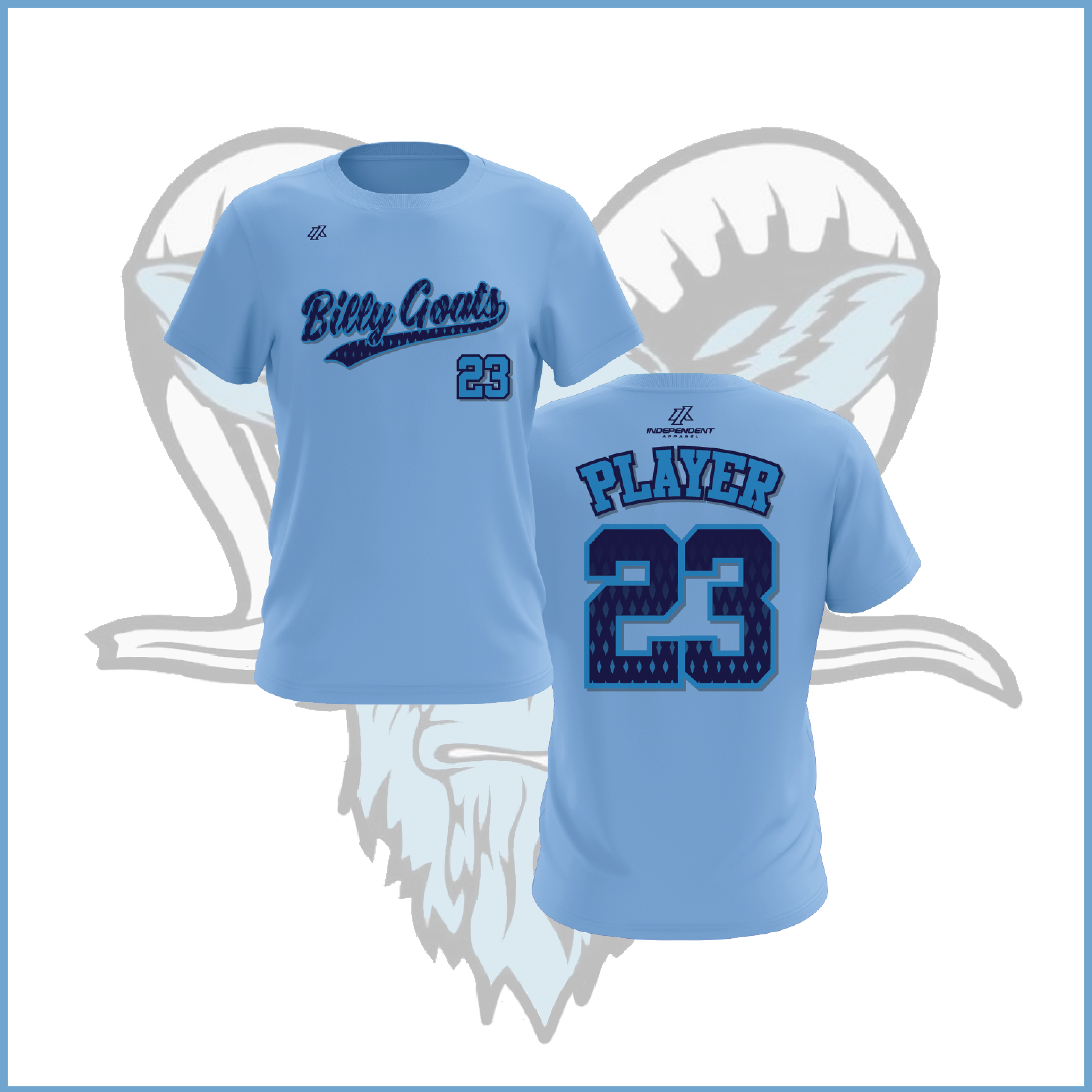 Billy Goats 11U Blue Light Blue Practice Shirt (PLAYERS ONLY)
