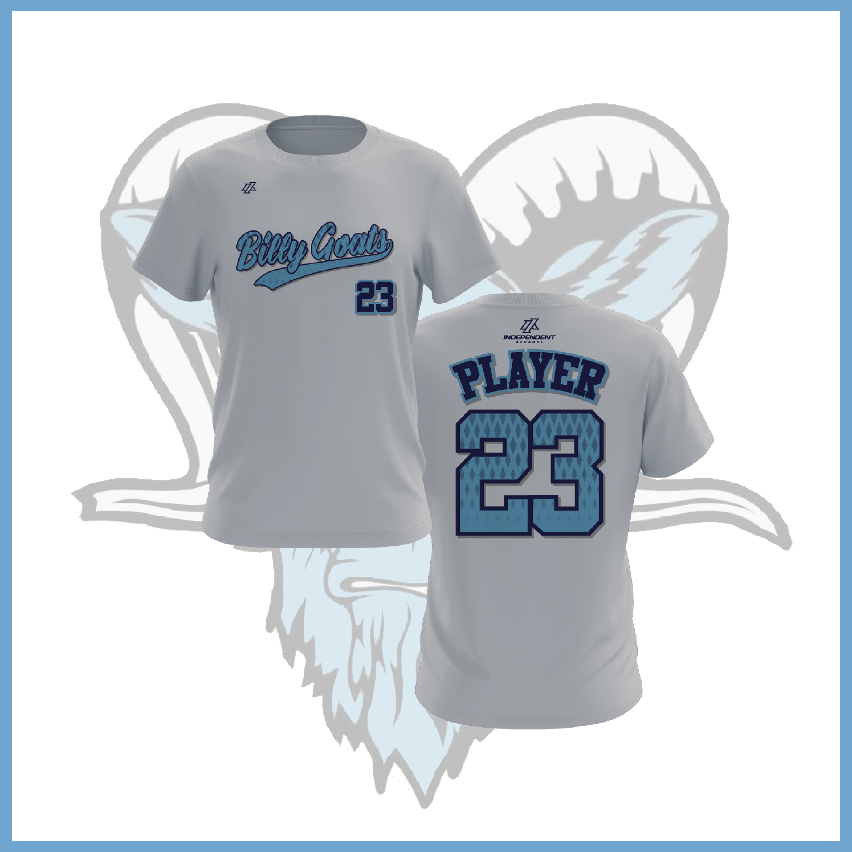 Billy Goats 11U Blue Grey Practice Shirt (PLAYERS ONLY)