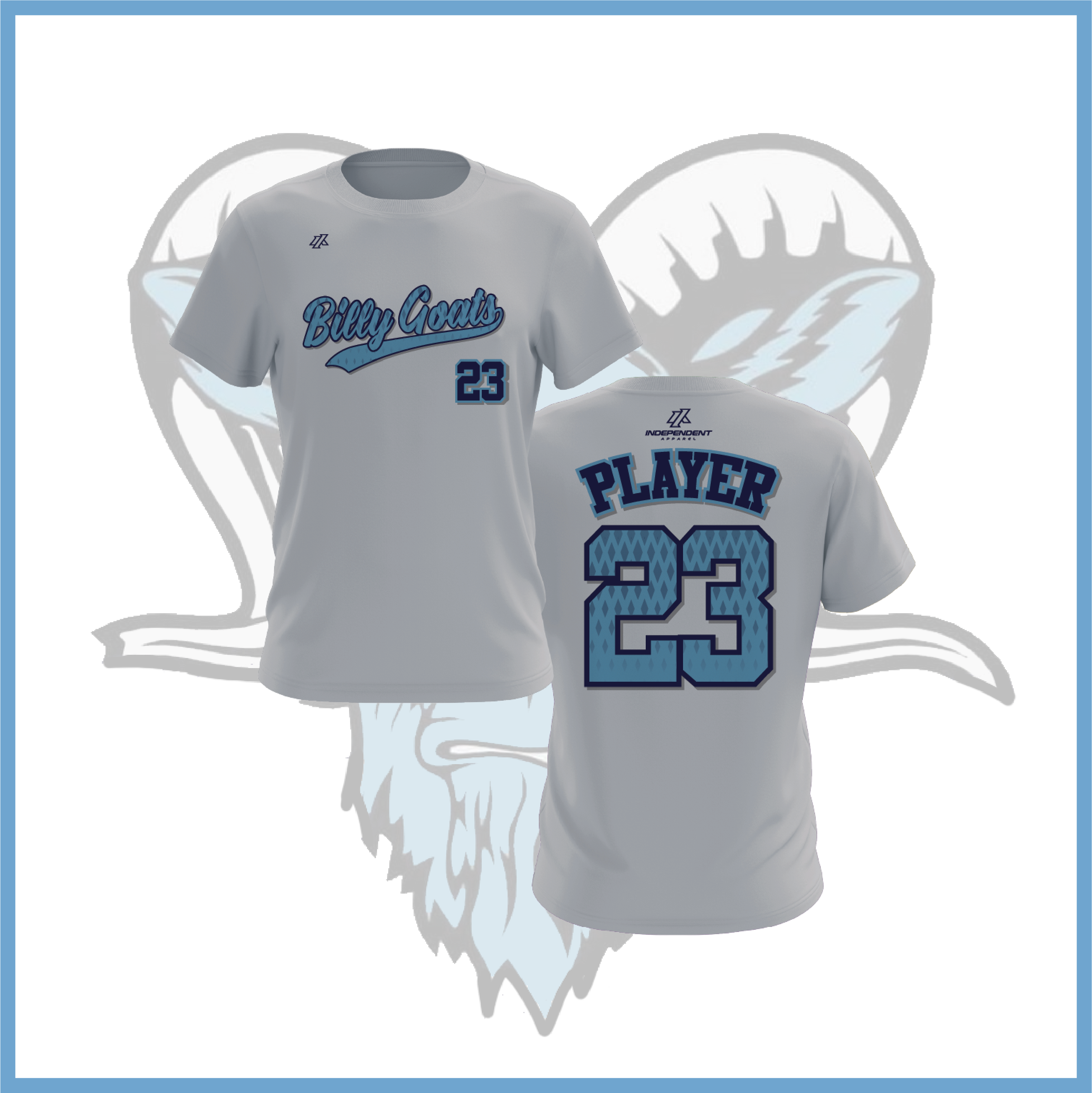 Billy Goats 11U Blue Grey Practice Shirt (PLAYERS ONLY)