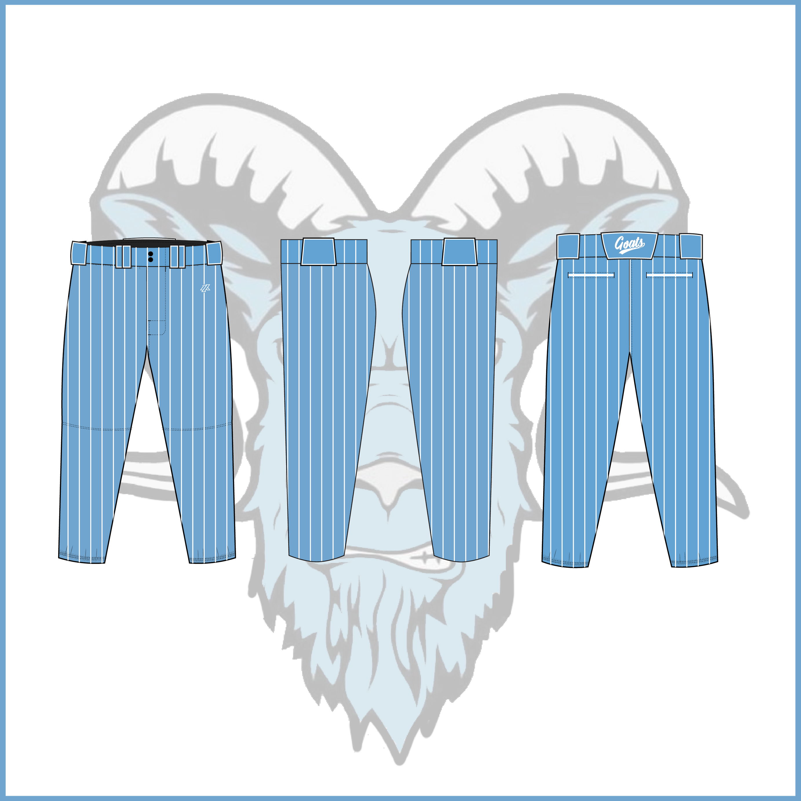 Billy Goats 11U Blue Light Blue Pinstripe Uniform Pants/Knickers