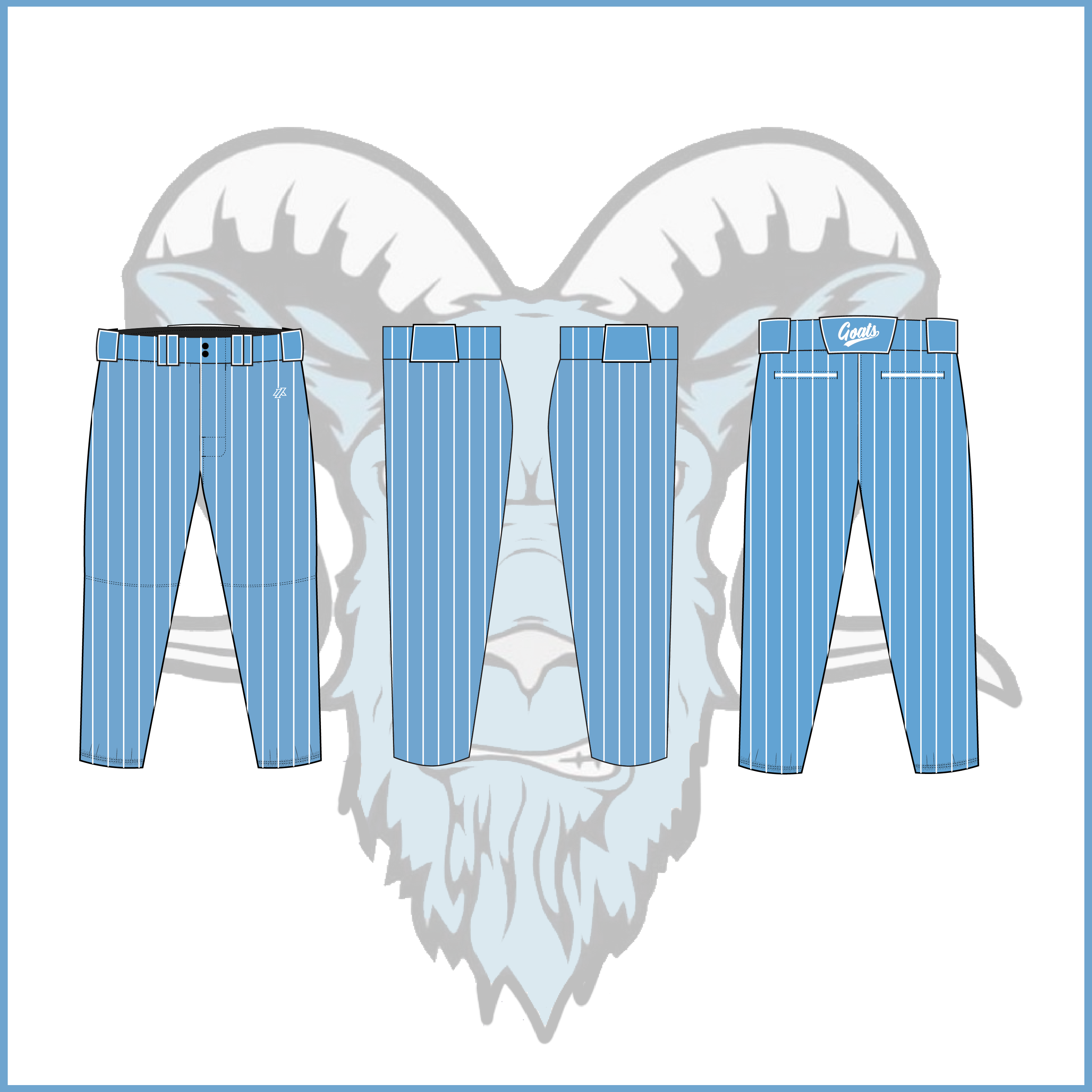Billy Goats 11U Blue Light Blue Pinstripe Uniform Pants/Knickers