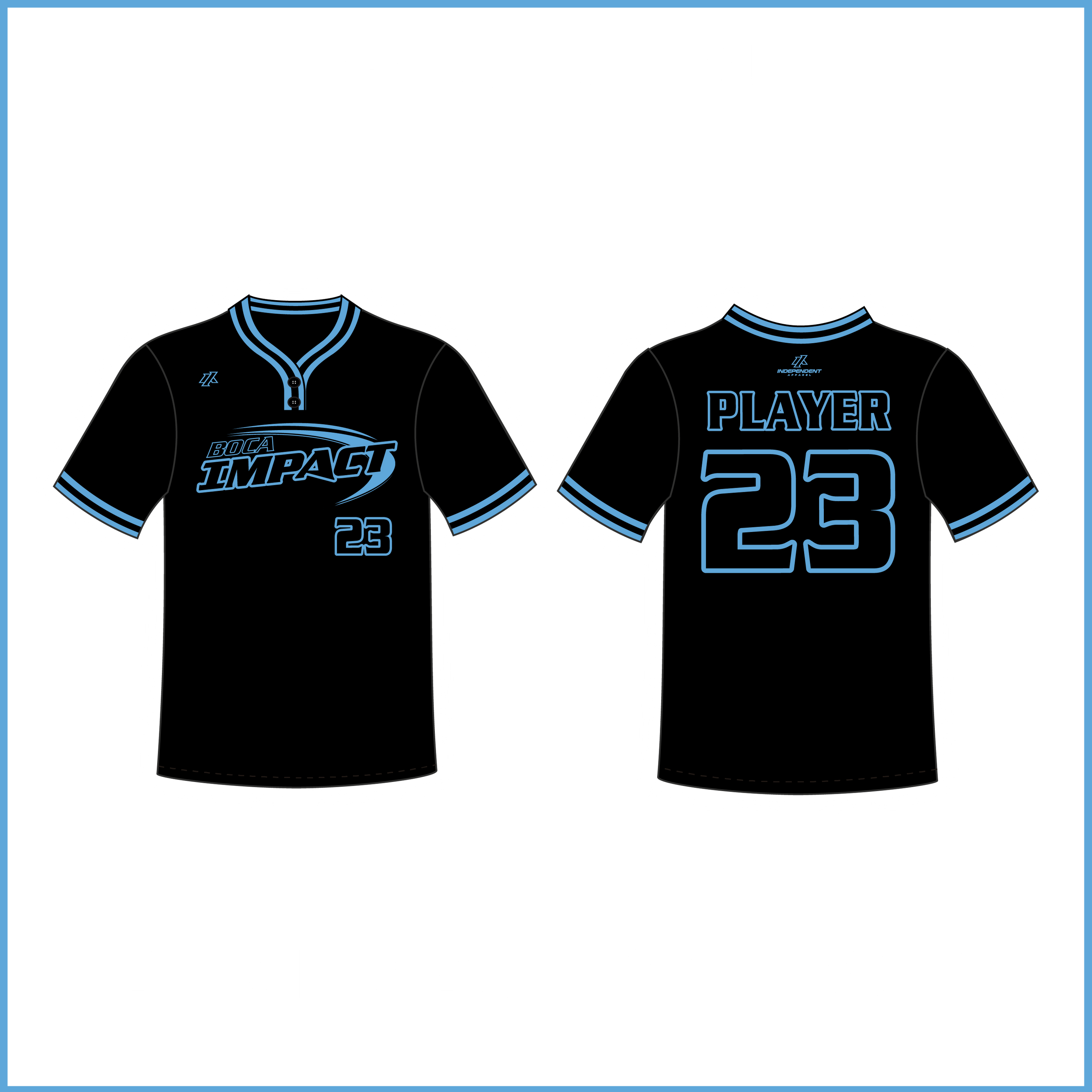 Brideau 12U Black 2-Button Jersey