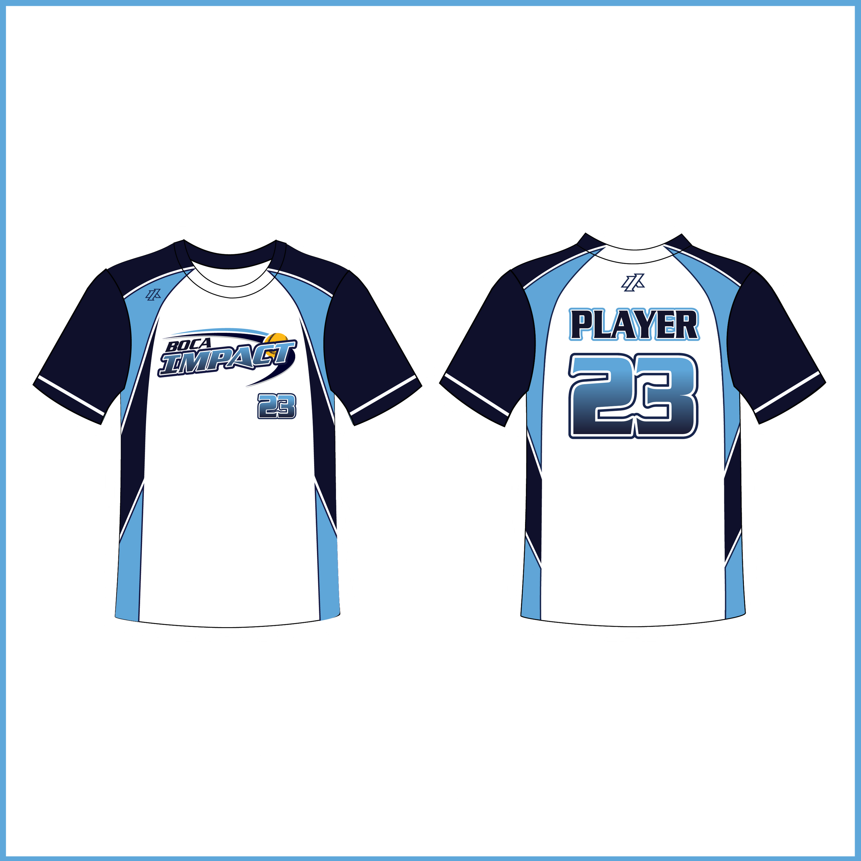 Brideau 12U White/Navy/Blue Crew Neck Jersey