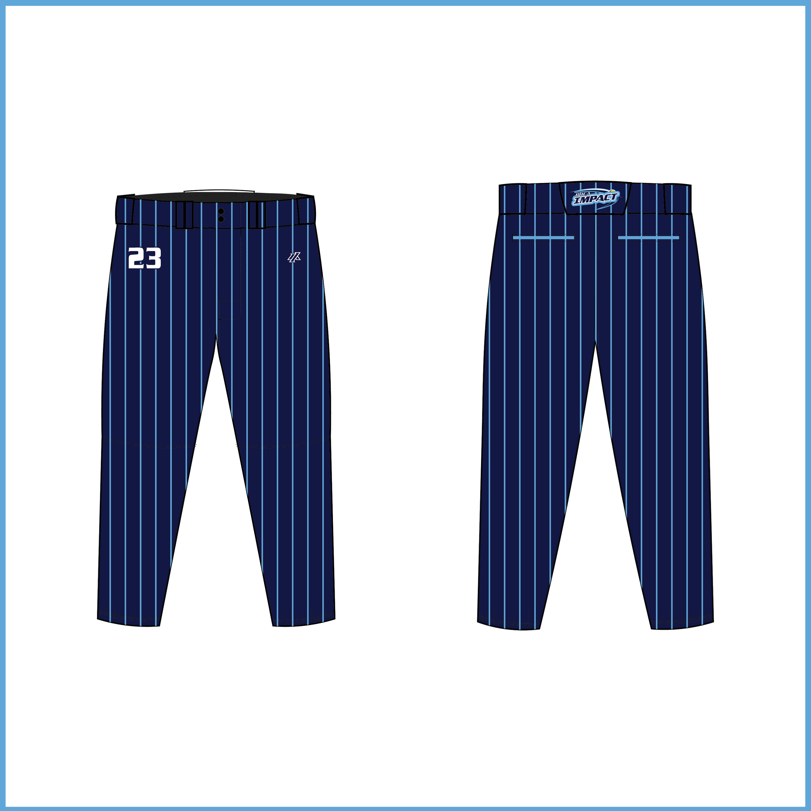 Yu 12U Navy Pinstripe Knickers