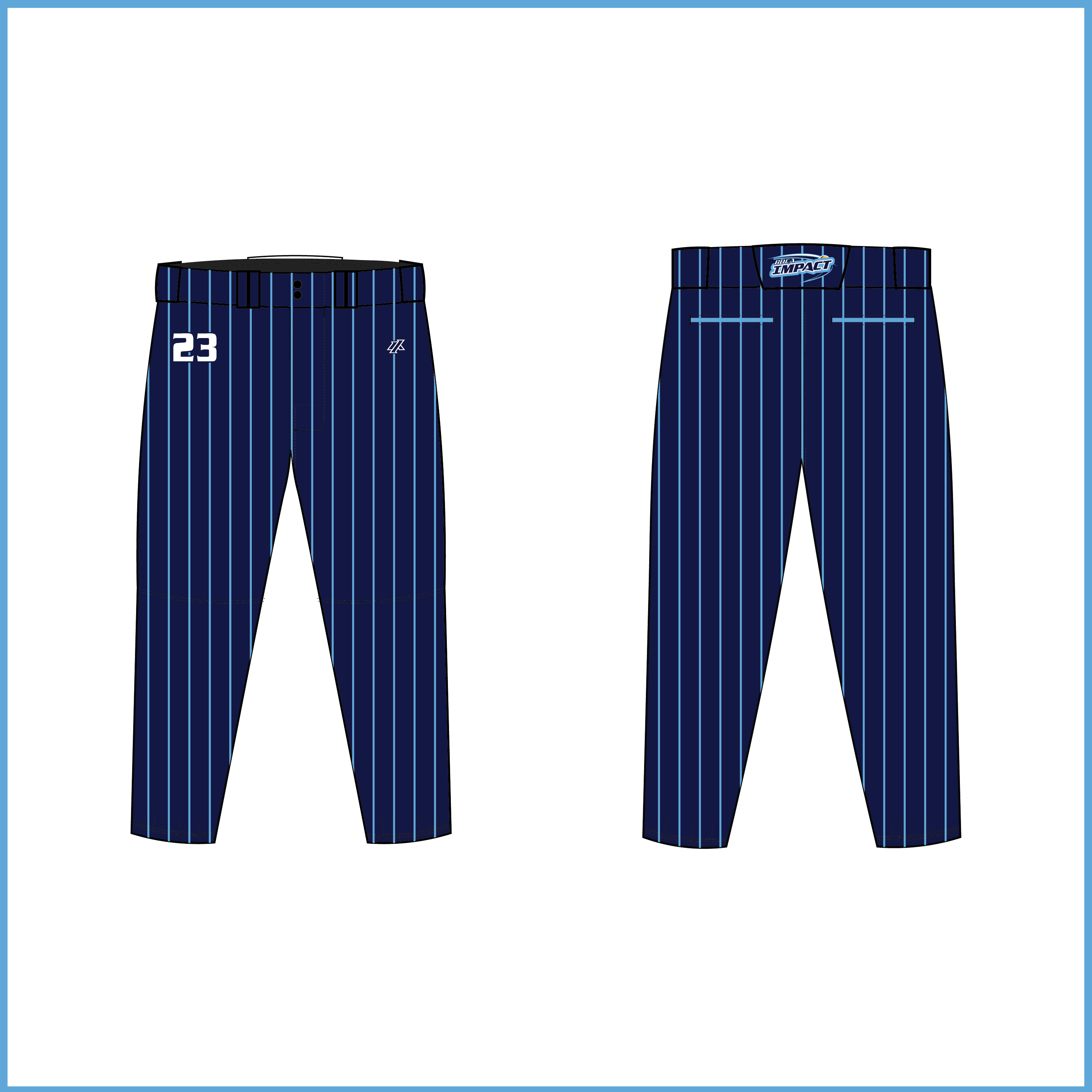 Yu 12U Navy Pinstripe Knickers