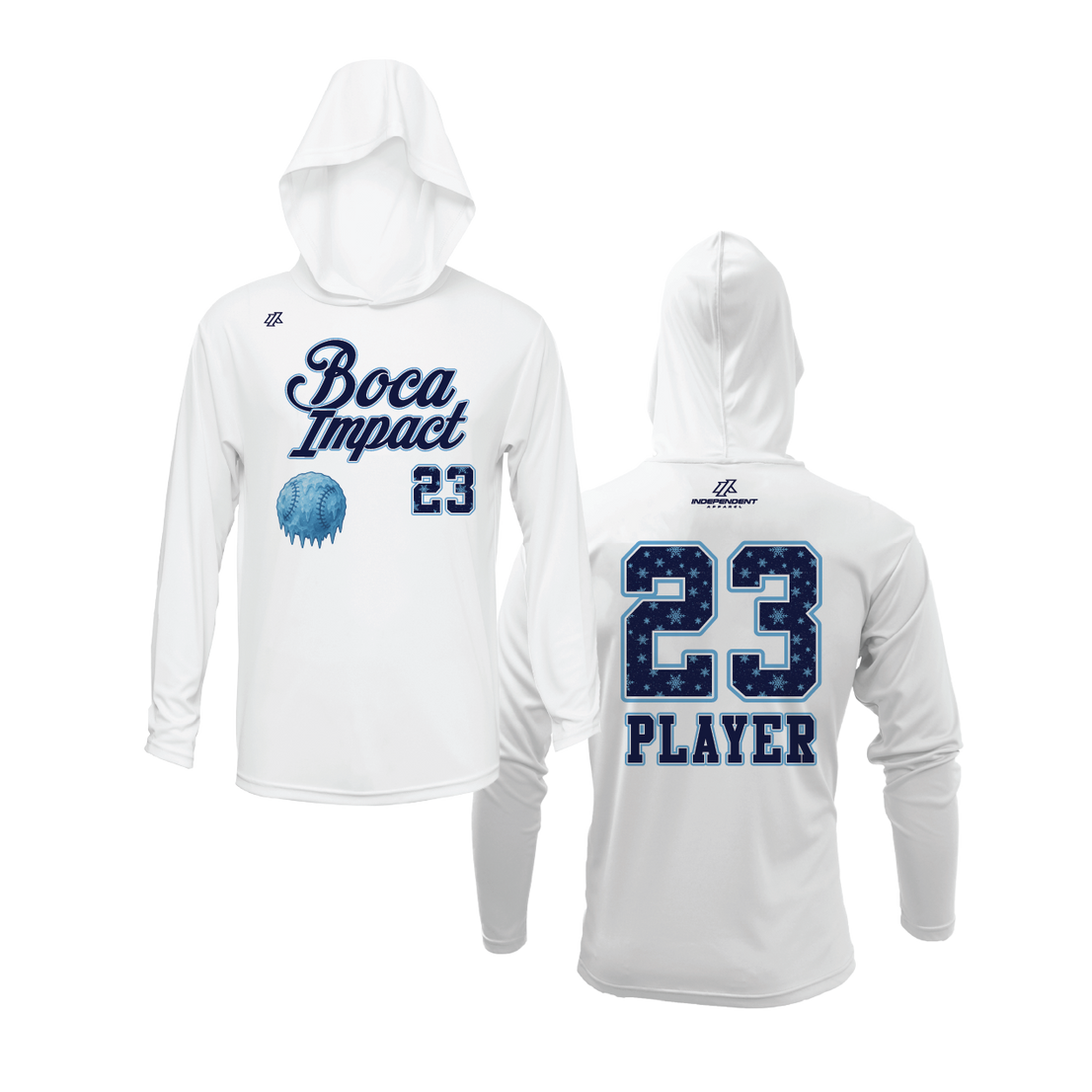 Boca Impact Holiday 2025 White Lightweight Hoodie