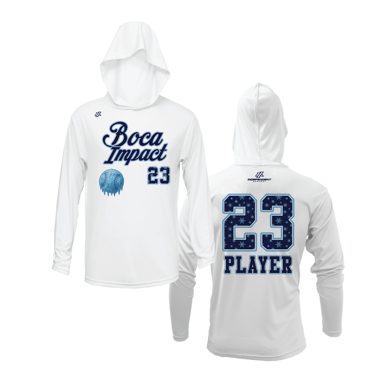 Boca Impact Holiday 2025 White Lightweight Hoodie