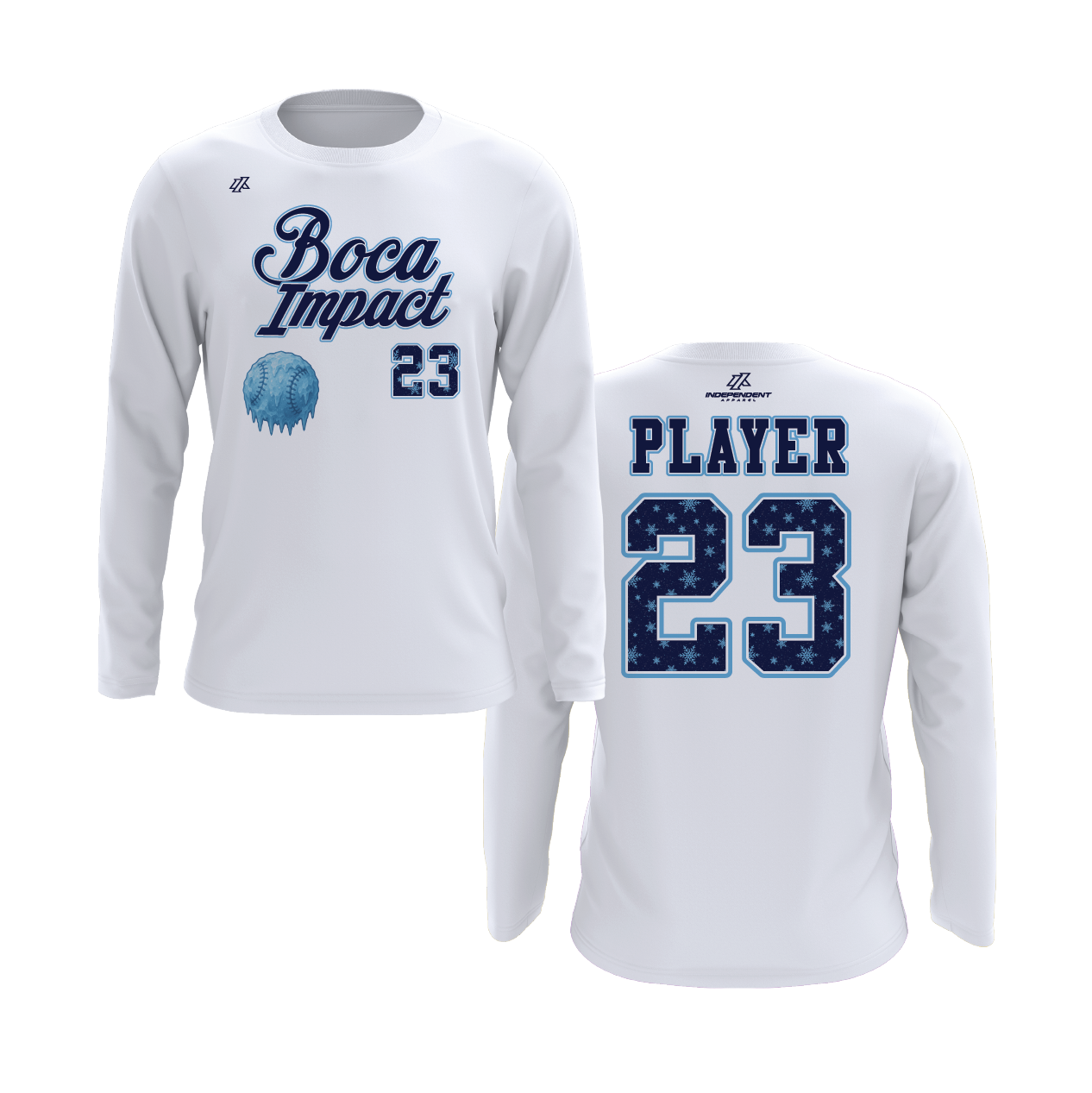 Boca Impact Holiday 2025 White Long Sleeve Shirt