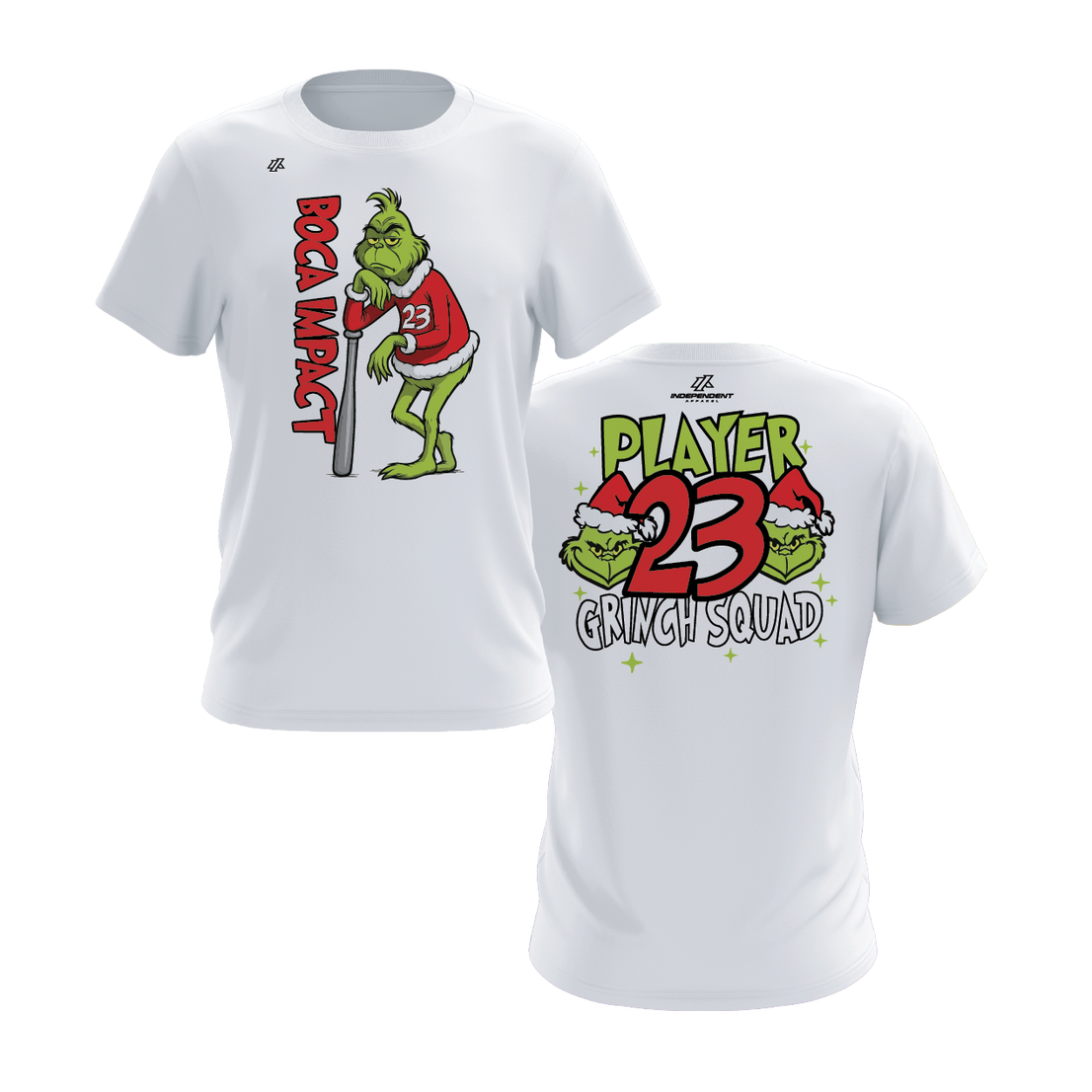 Boca Impact Holiday Grinch 2025 White Short Sleeve Shirt
