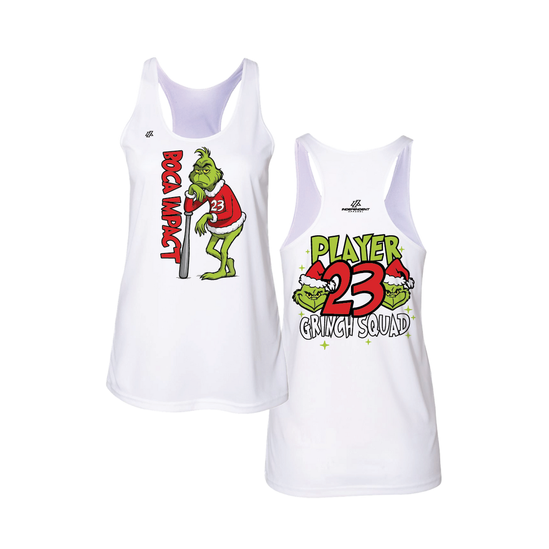 Boca Impact Holiday Grinch 2025 Women's White Tank Top
