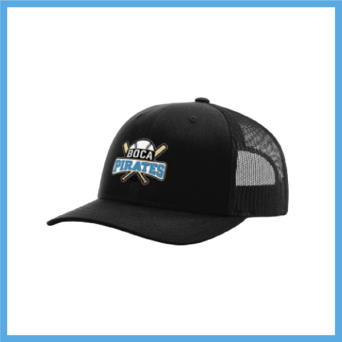Boca Pirates Baseball Logo Black Snapback Hat
