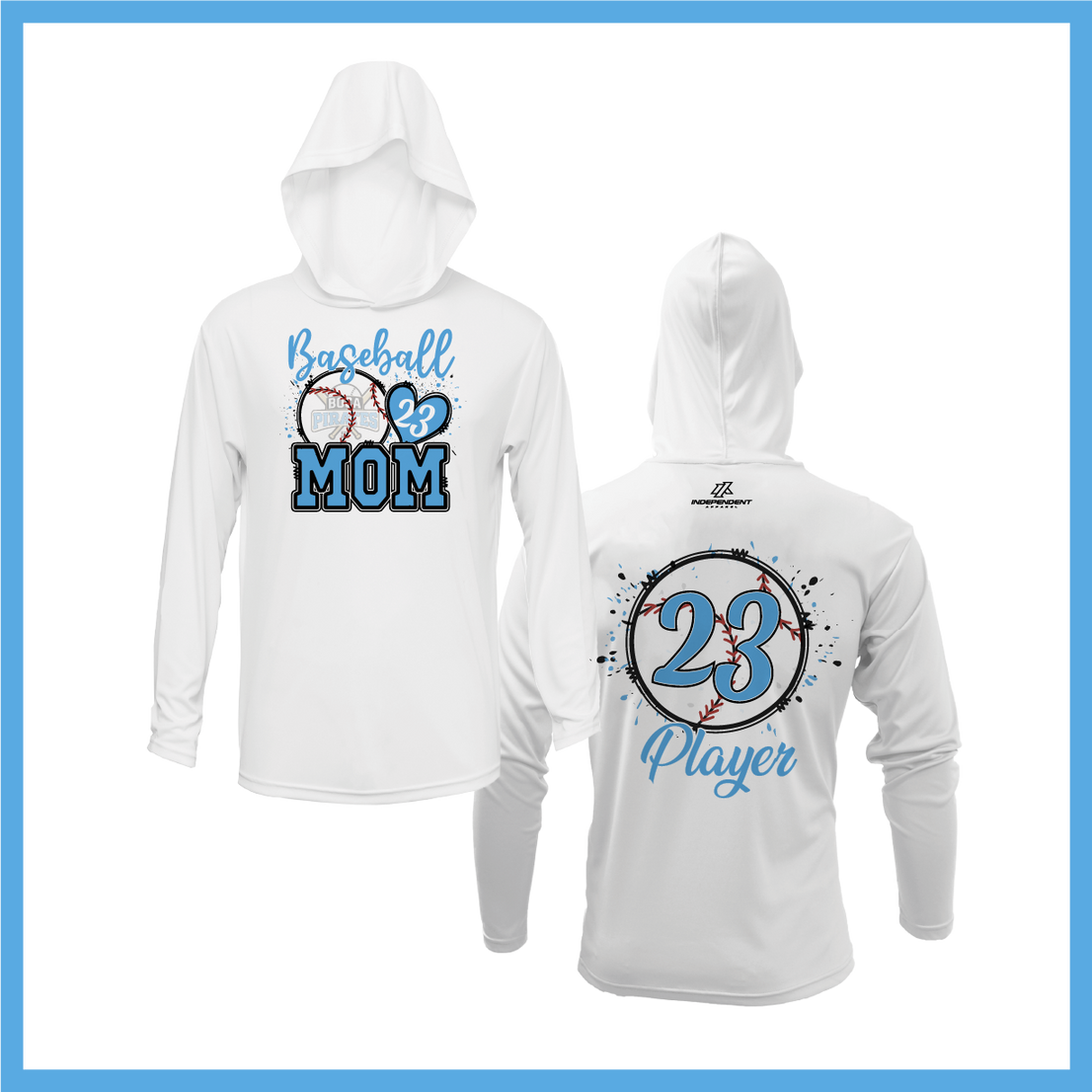 Boca Pirates Baseball Mom Lightweight Hoodie