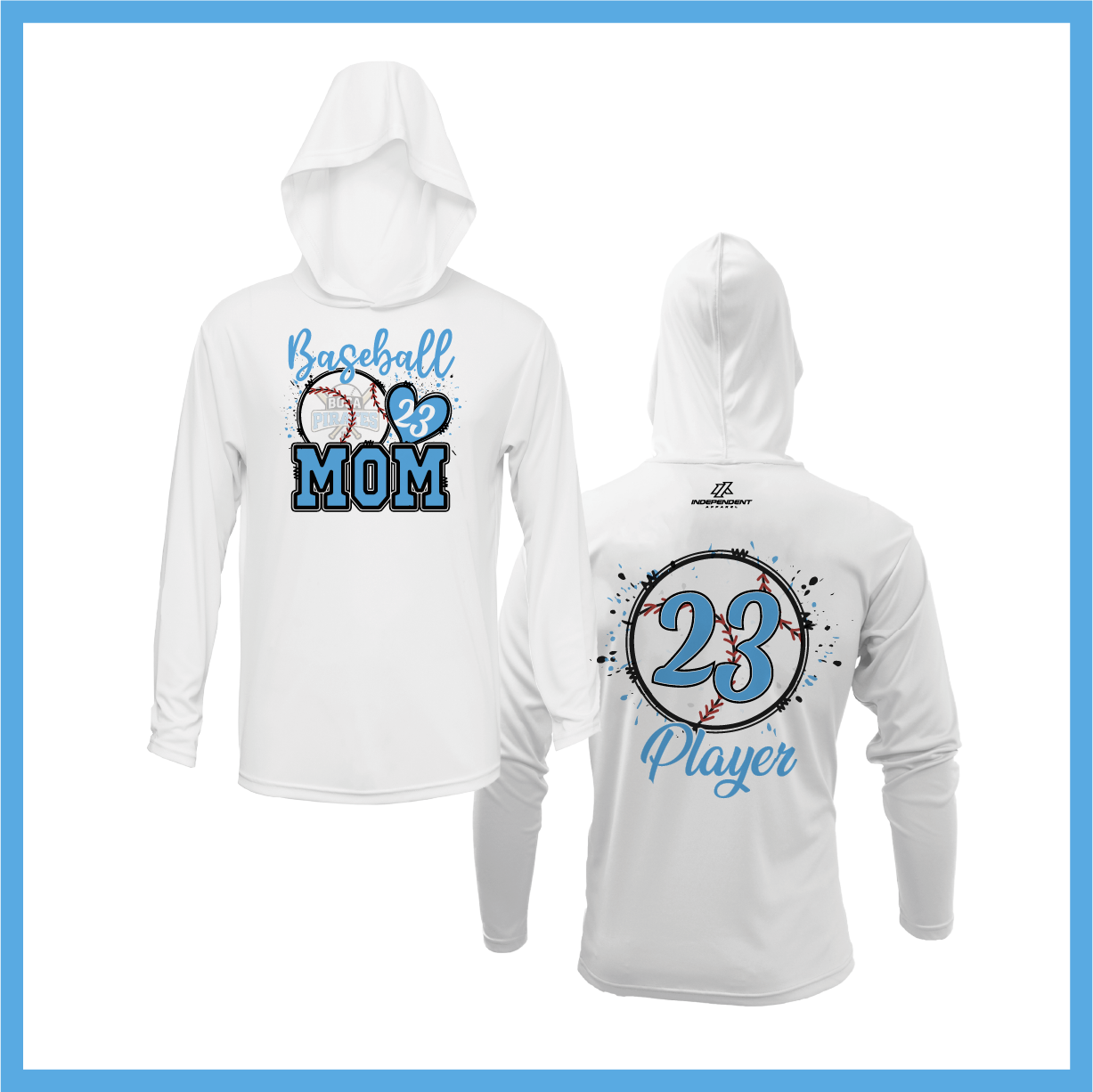 Boca Pirates Baseball Mom Lightweight Hoodie