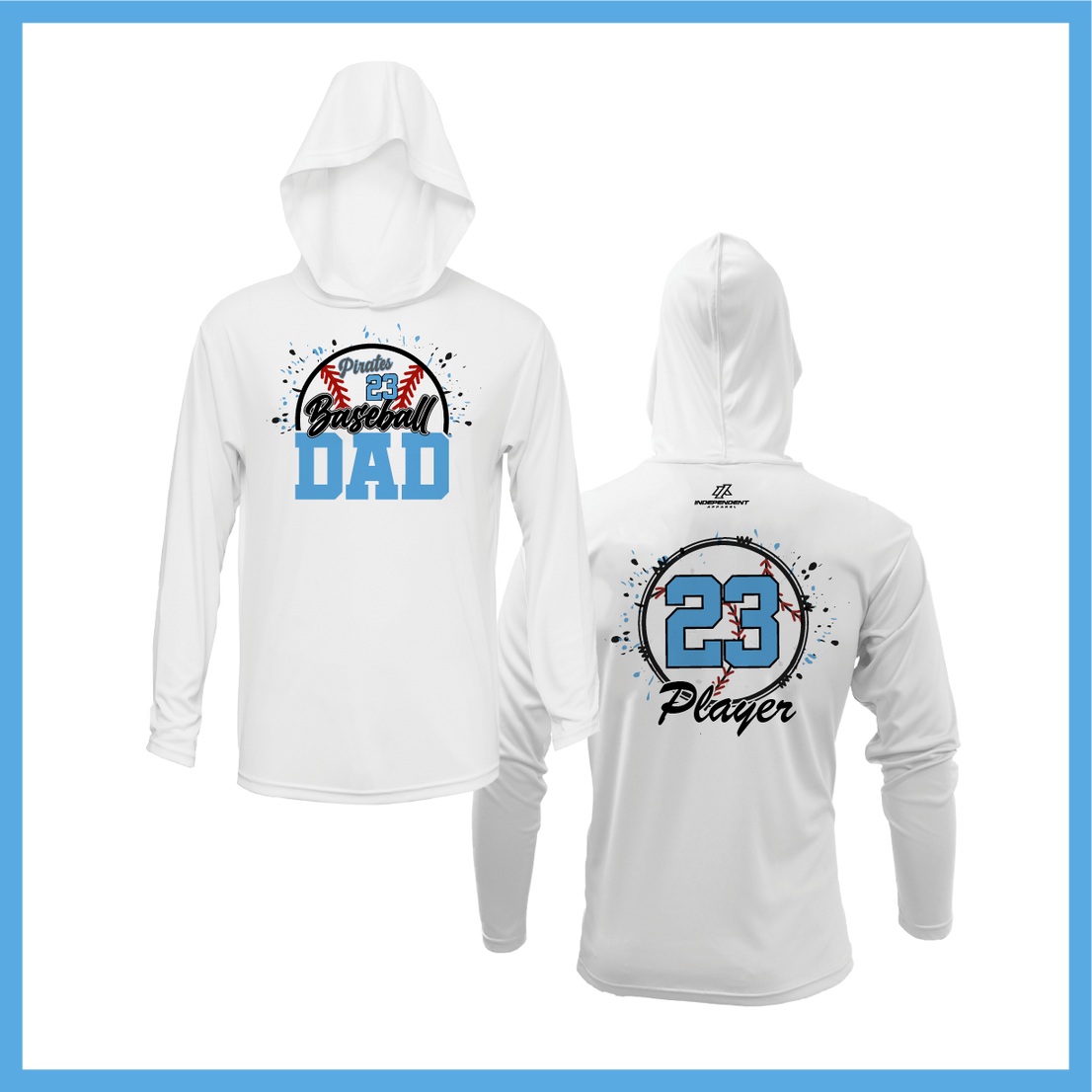 Boca Pirates Baseball Dad Lightweight Hoodie