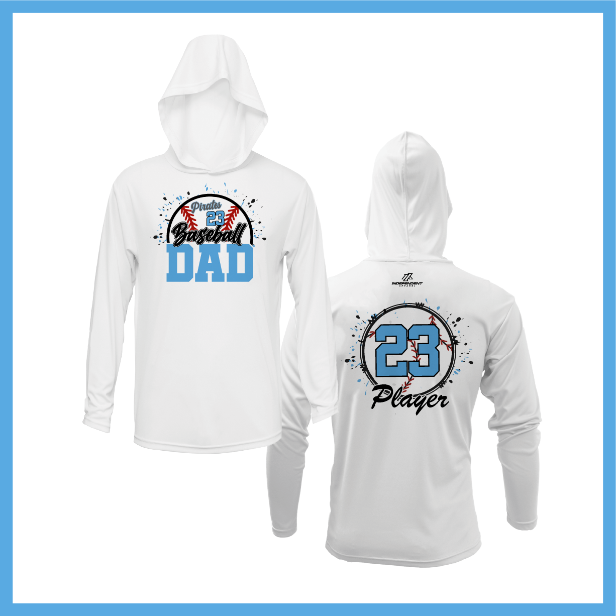 Boca Pirates Baseball Dad Lightweight Hoodie