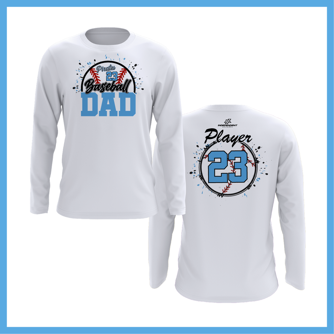 Boca Pirates Baseball Dad Long Sleeve Shirt
