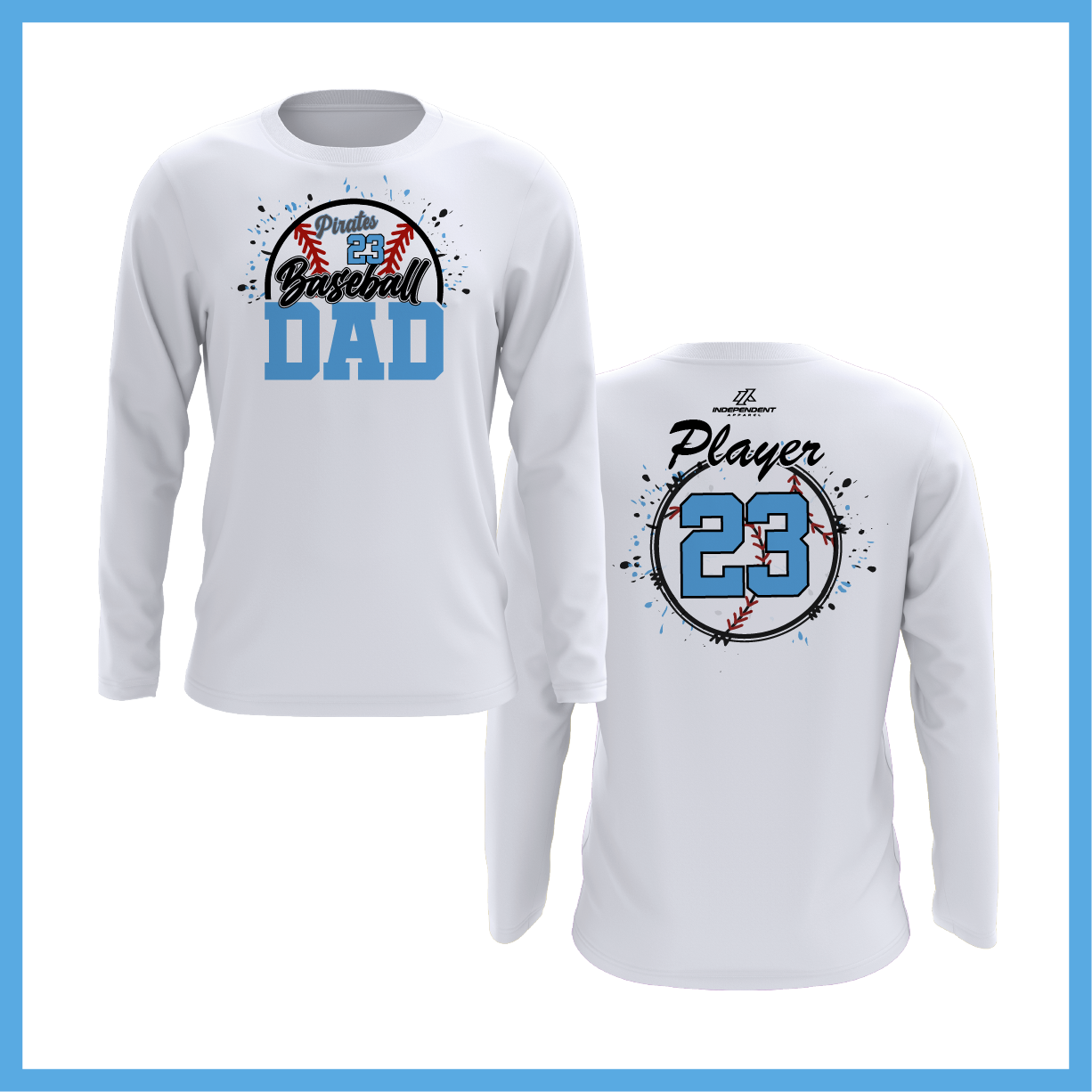 Boca Pirates Baseball Dad Long Sleeve Shirt