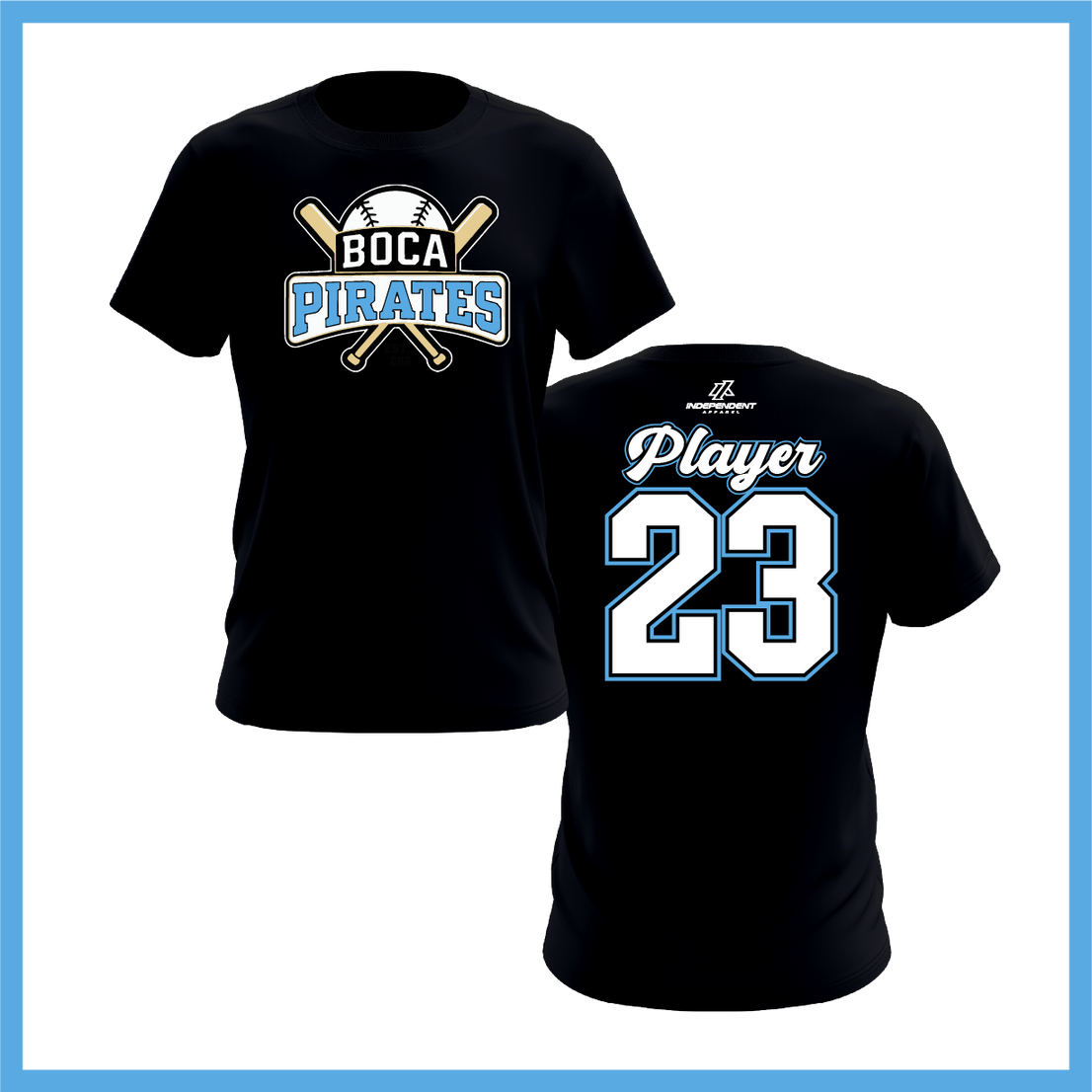 Boca Pirates Baseball Logo Short Sleeve Shirt