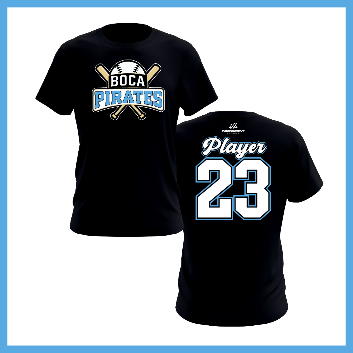 Boca Pirates Baseball Logo Short Sleeve Shirt