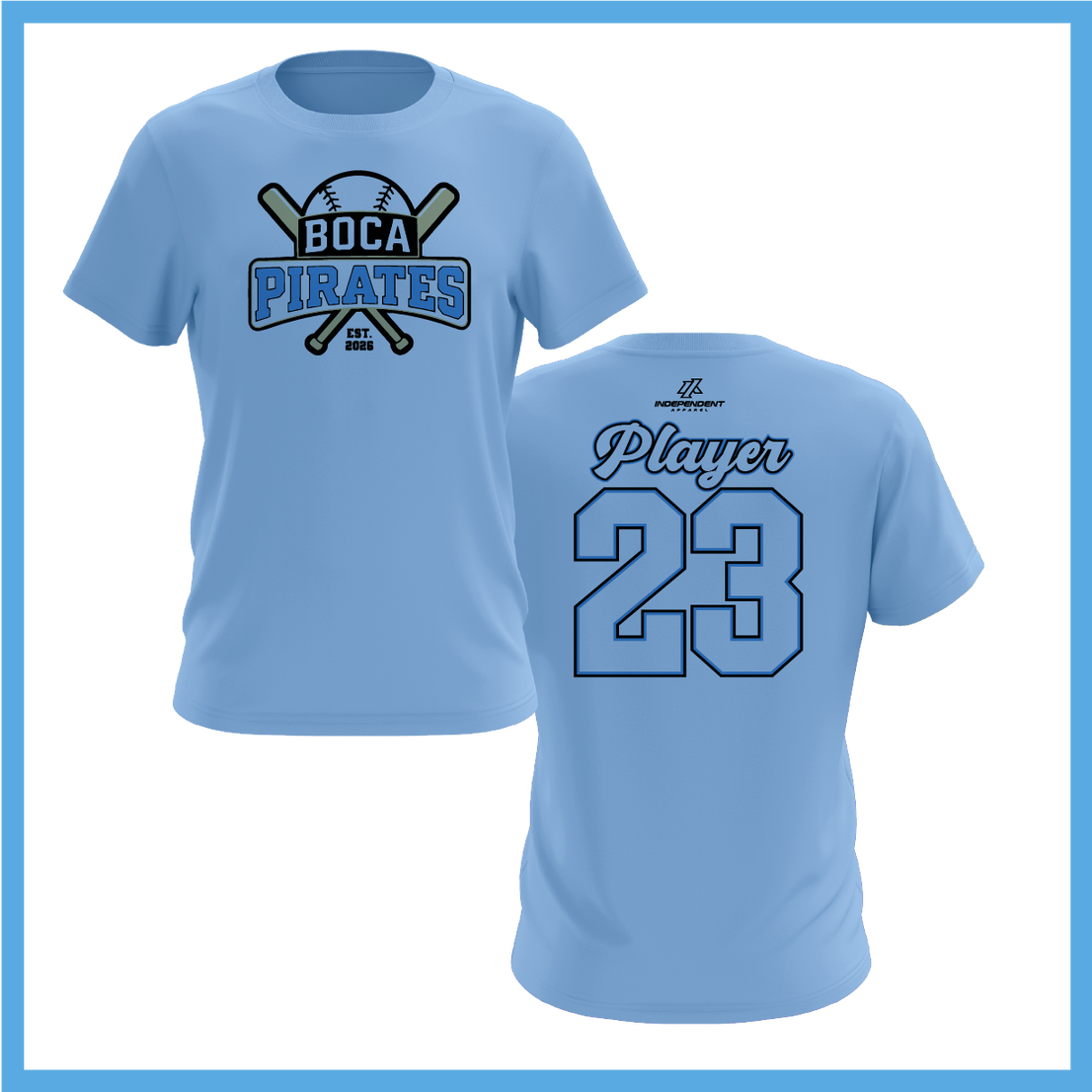 Boca Pirates Baseball Logo Short Sleeve Shirt