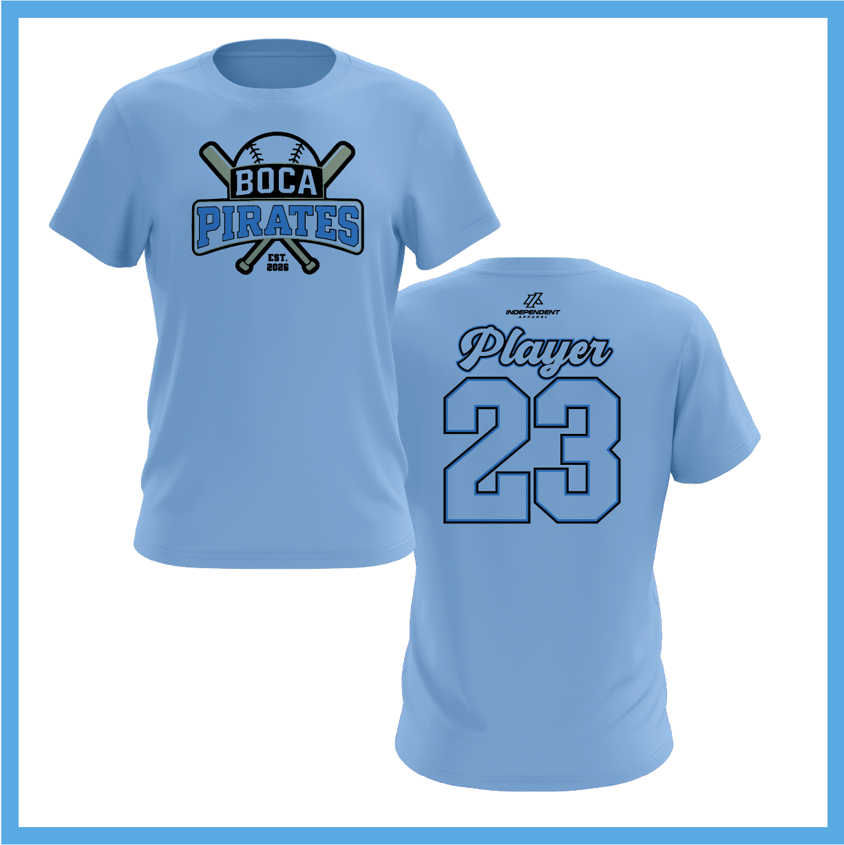 Boca Pirates Baseball Logo Short Sleeve Shirt