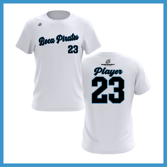 Boca Pirates Script Logo Short Sleeve Shirt