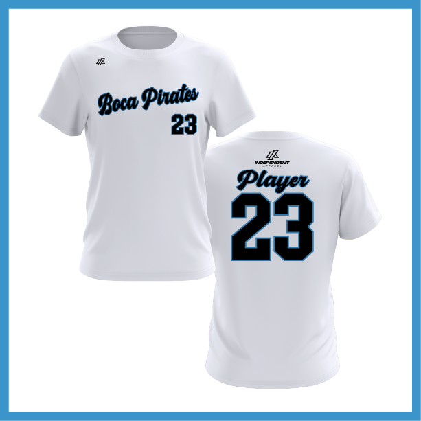 Boca Pirates Script Logo Short Sleeve Shirt