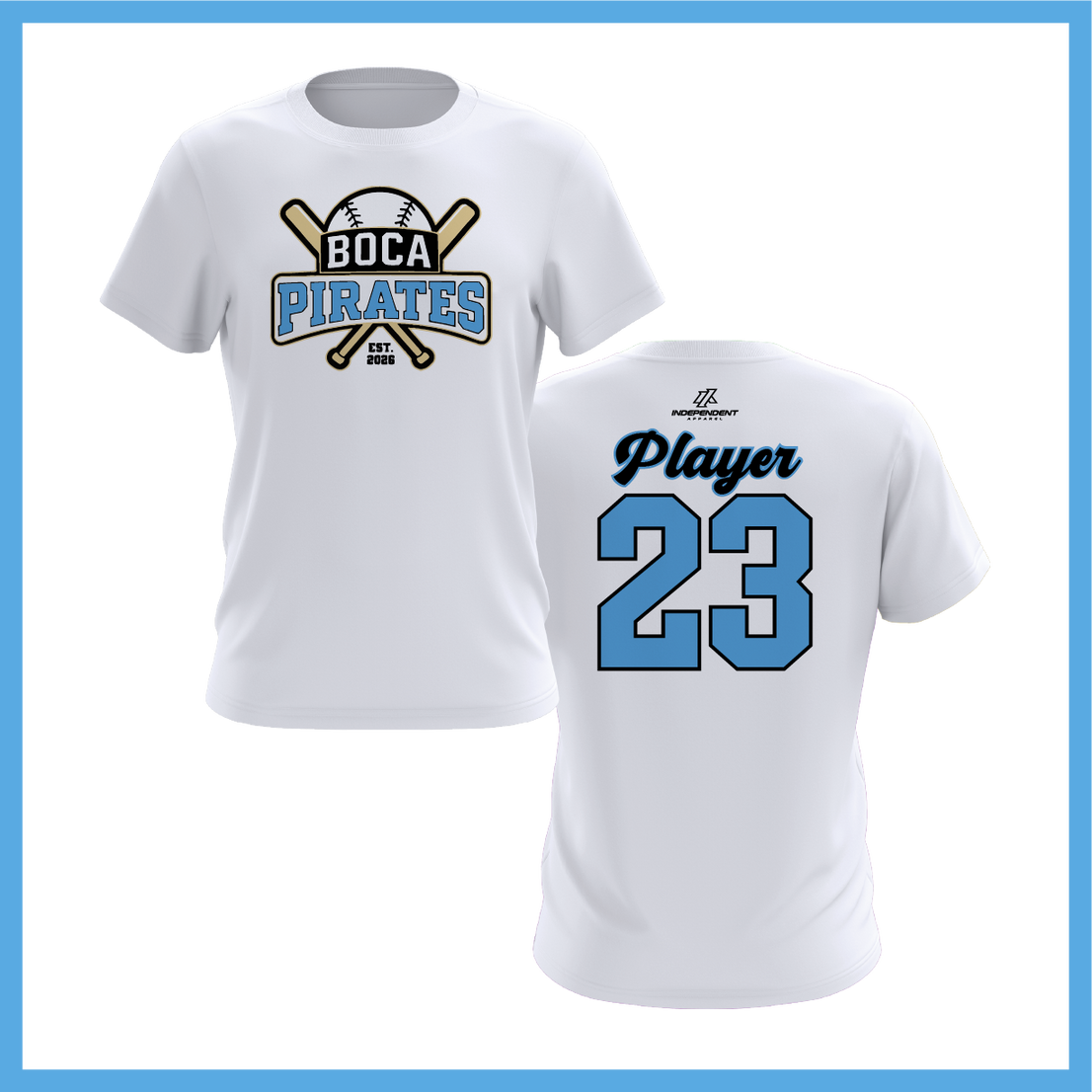 Boca Pirates Baseball Logo Short Sleeve Shirt