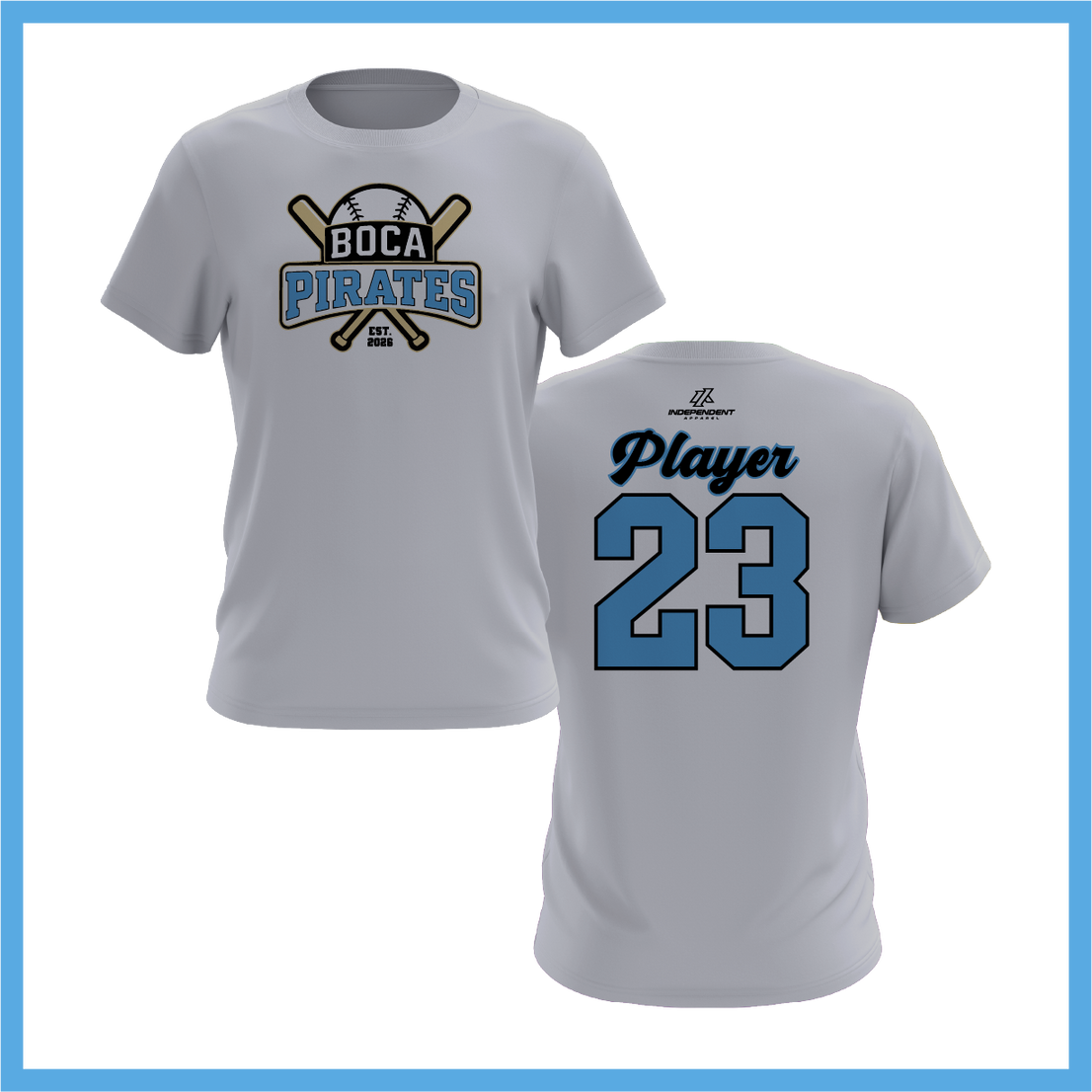Boca Pirates Baseball Logo Short Sleeve Shirt