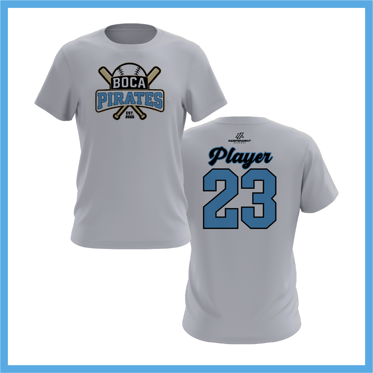 Boca Pirates Baseball Logo Short Sleeve Shirt