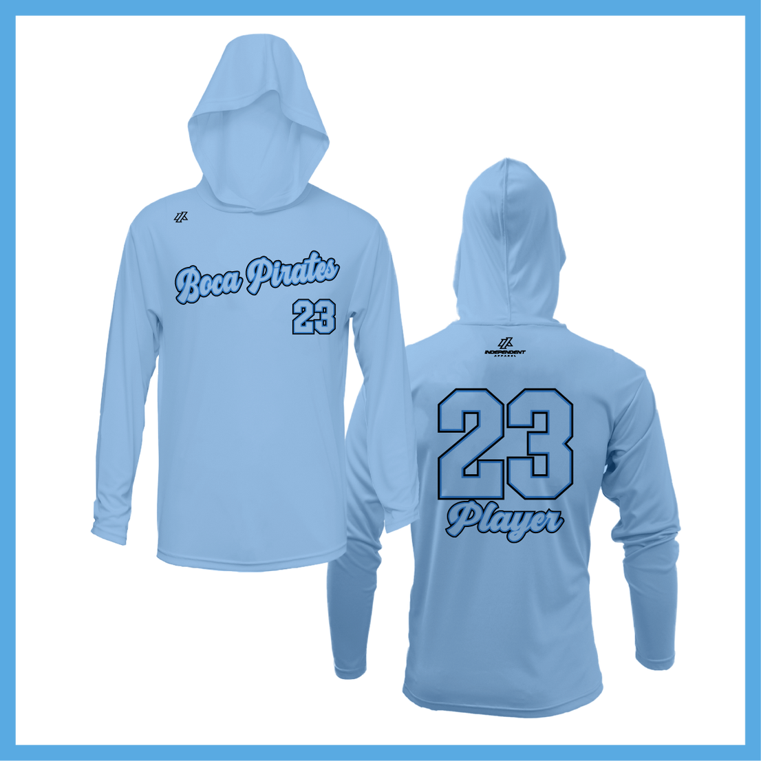 Boca Pirates Script Logo Lightweight Hoodie