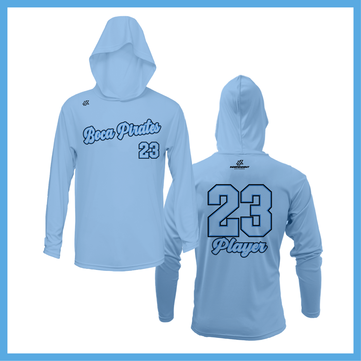 Boca Pirates Script Logo Lightweight Hoodie