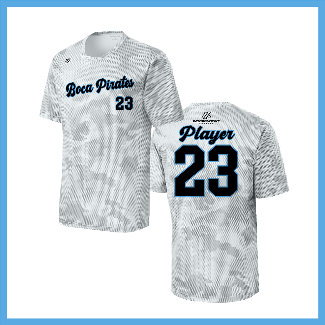 Boca Pirates Baseball Logo Hex Camo Short Sleeve Shirt