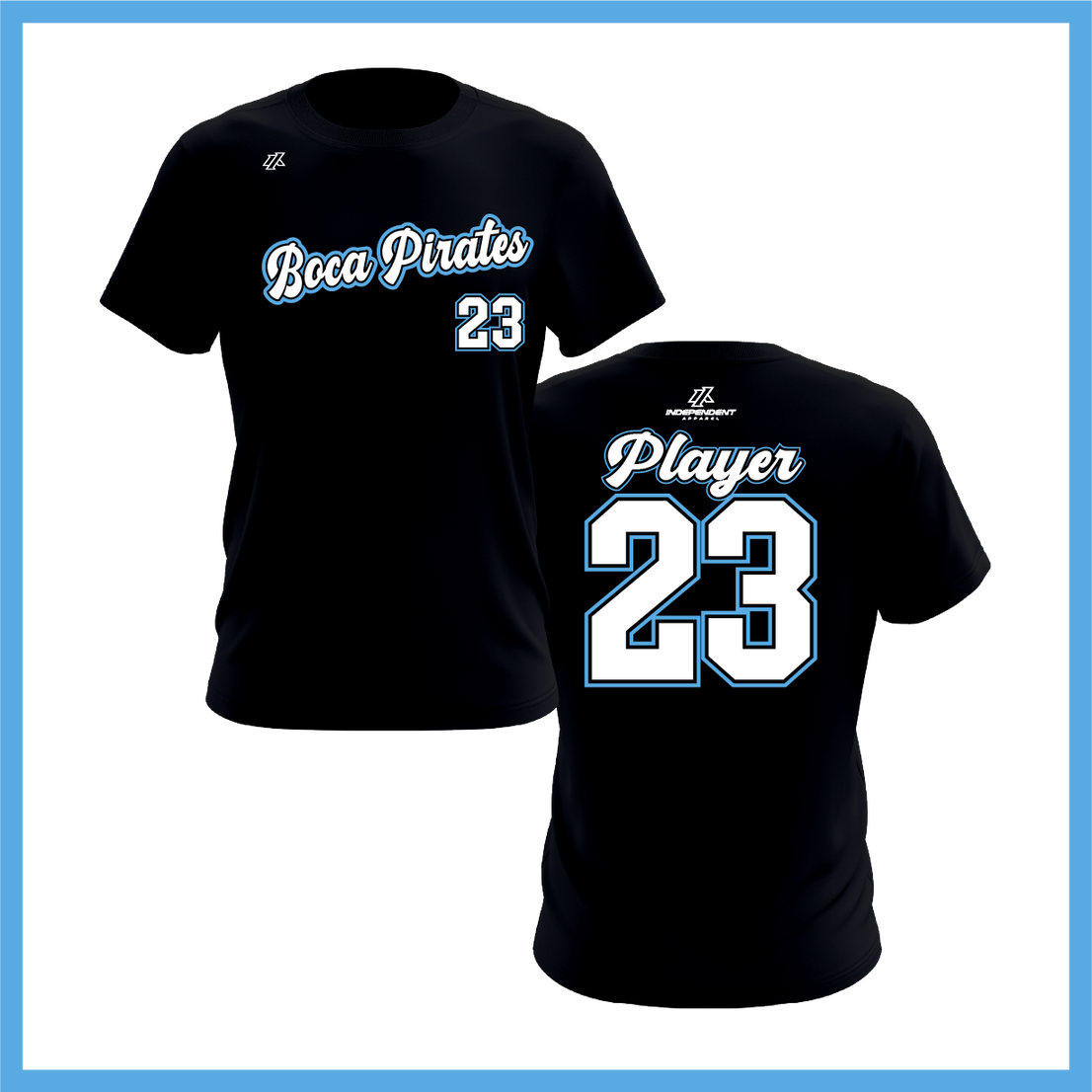 Boca Pirates Script Logo Short Sleeve Shirt