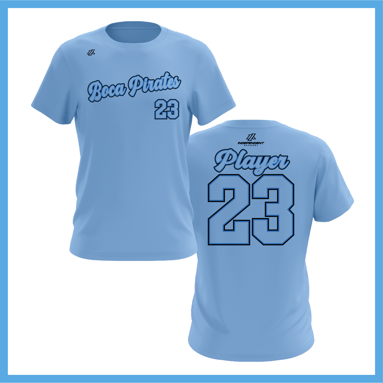Boca Pirates Script Logo Short Sleeve Shirt