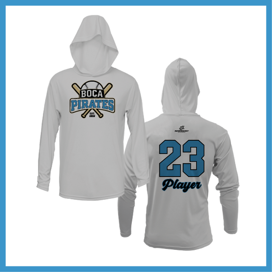 Boca Pirates Baseball Logo Lightweight Hoodie