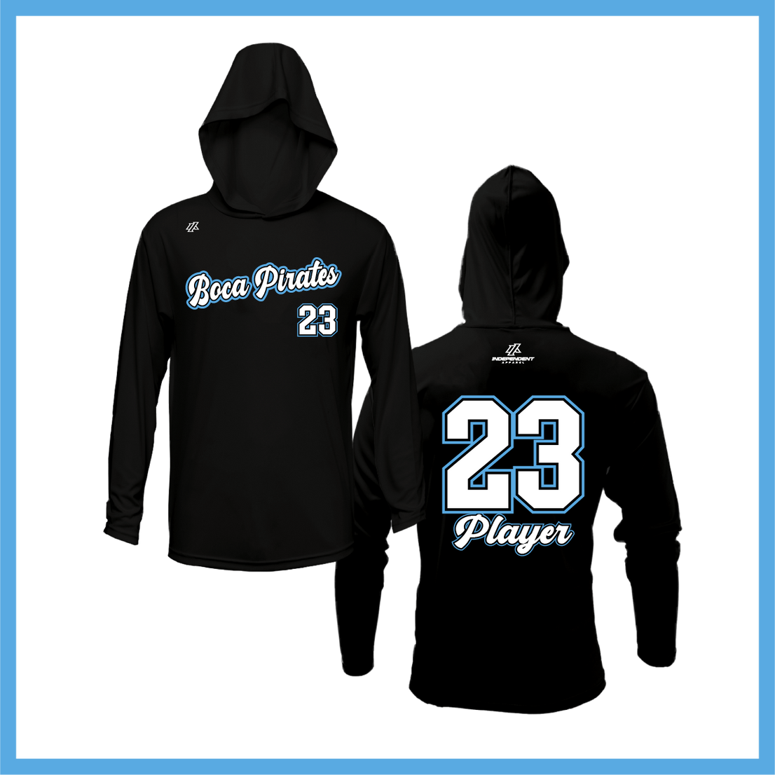 Boca Pirates Script Logo Lightweight Hoodie