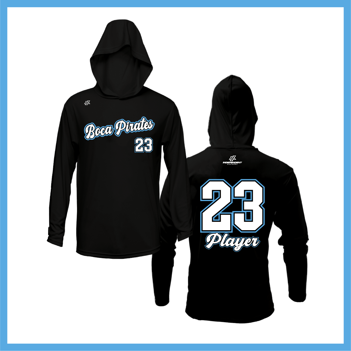 Boca Pirates Script Logo Lightweight Hoodie