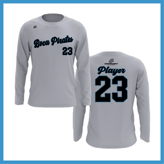 Boca Pirates Script Logo Long Sleeve Shirt