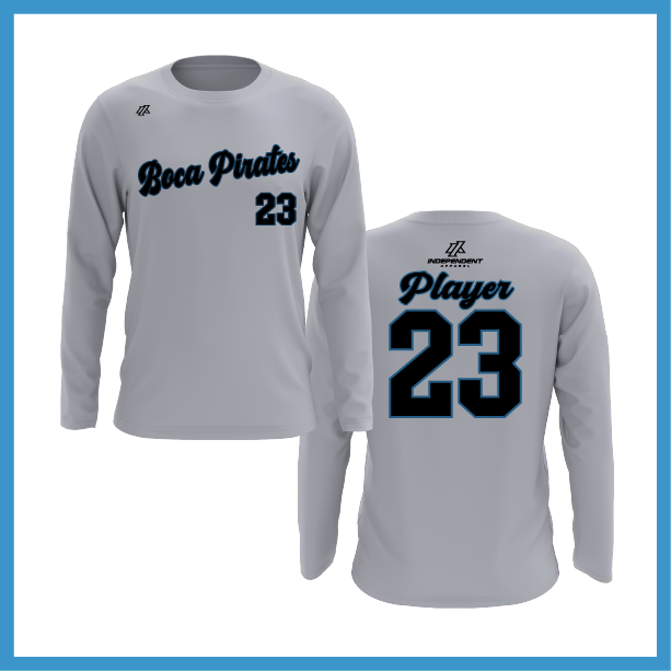 Boca Pirates Script Logo Long Sleeve Shirt