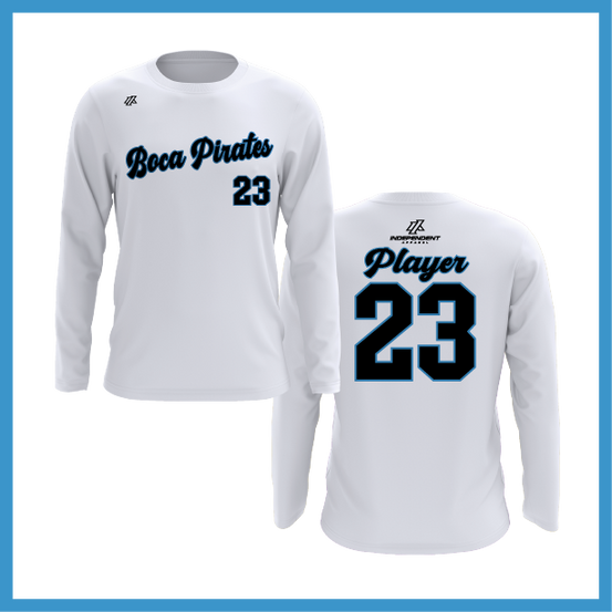 Boca Pirates Script Logo Long Sleeve Shirt
