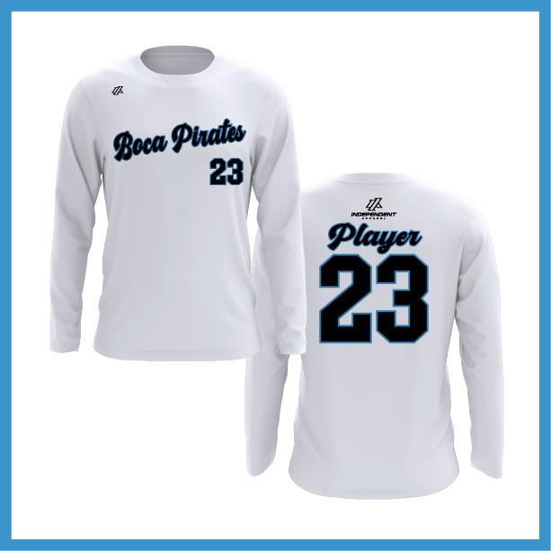 Boca Pirates Script Logo Long Sleeve Shirt