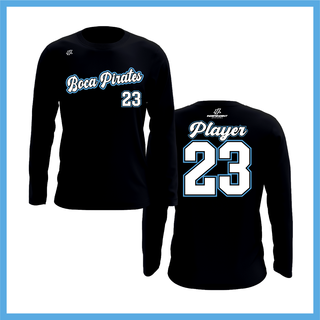 Boca Pirates Script Logo Long Sleeve Shirt