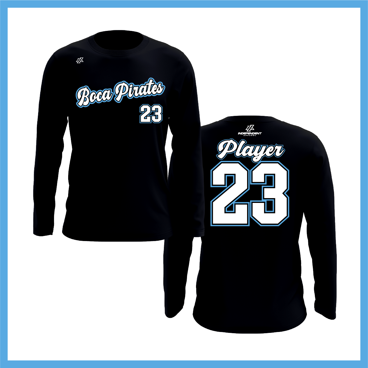 Boca Pirates Script Logo Long Sleeve Shirt