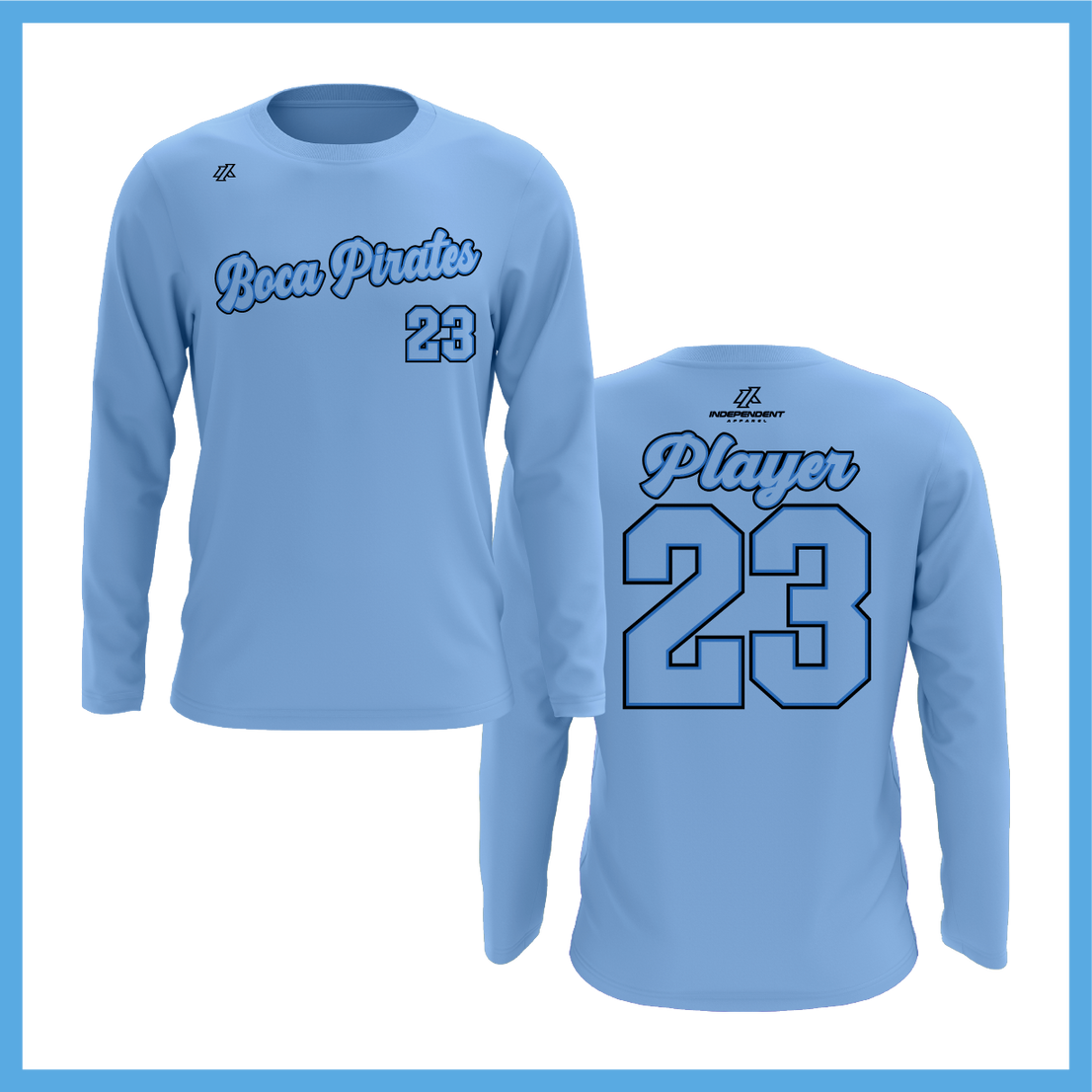 Boca Pirates Script Logo Long Sleeve Shirt