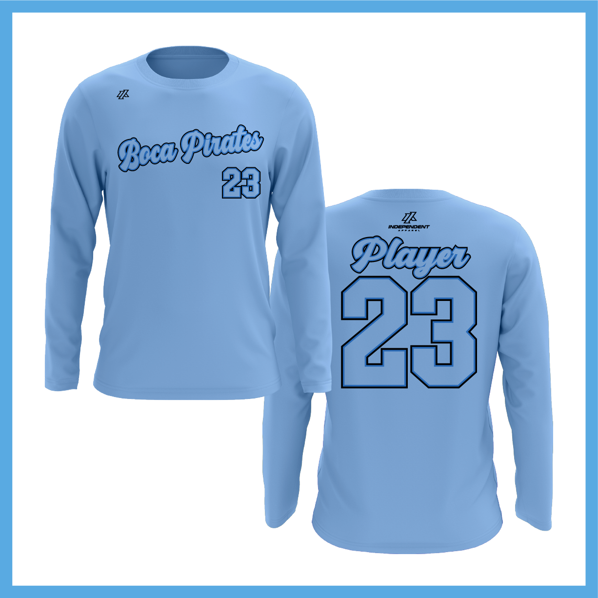Boca Pirates Script Logo Long Sleeve Shirt