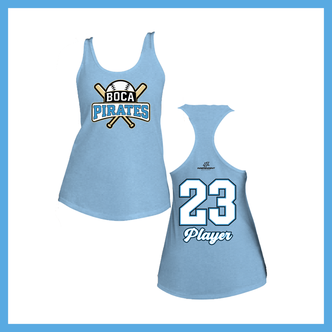 Boca Pirates Baseball Logo Women's Poly/Cotton Tank Top