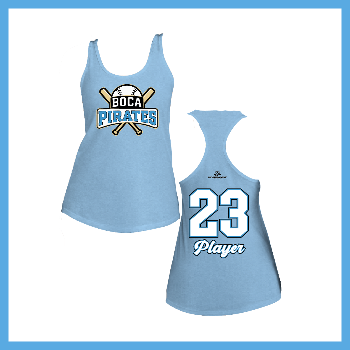 Boca Pirates Baseball Logo Women's Poly/Cotton Tank Top