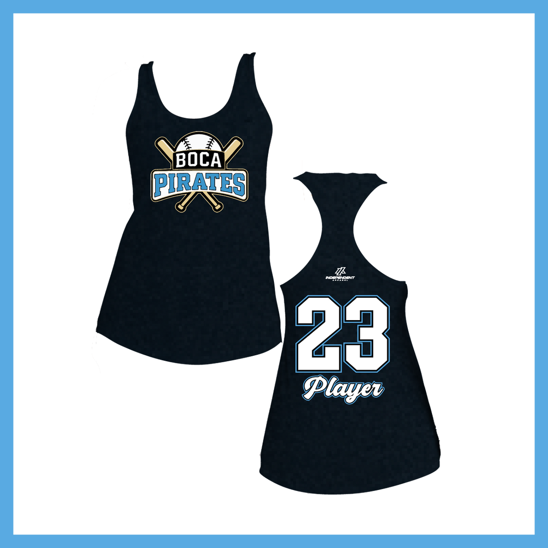Boca Pirates Baseball Logo Women's Poly/Cotton Tank Top