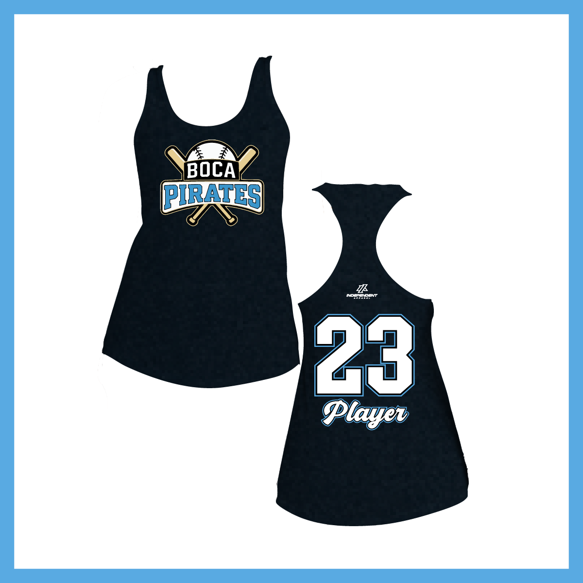 Boca Pirates Baseball Logo Women's Poly/Cotton Tank Top